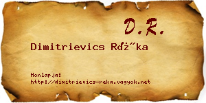 Dimitrievics Réka névjegykártya